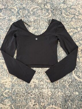 lululemon align  Black Long-Sleeve Crop Top
